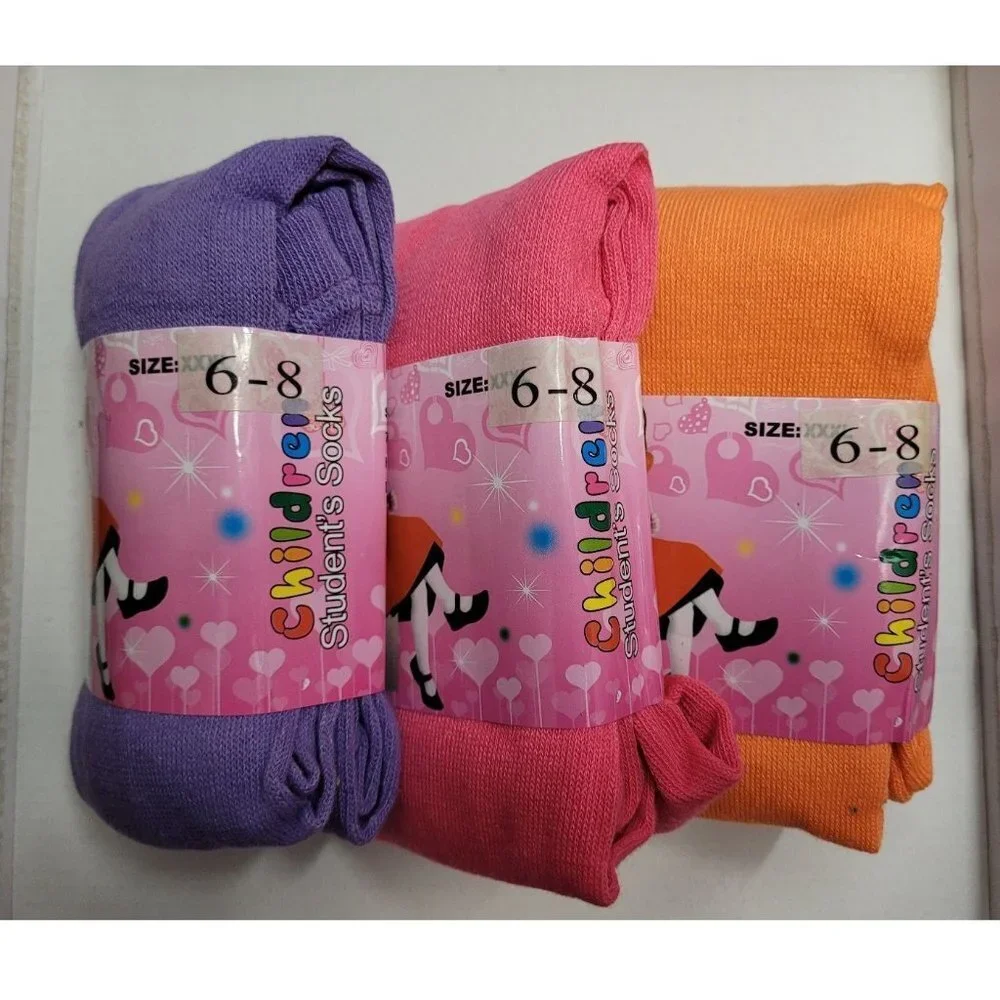 Bundle of Girls' Winter / School Tights, Variety of Colors, 3 pairs, size 6-8